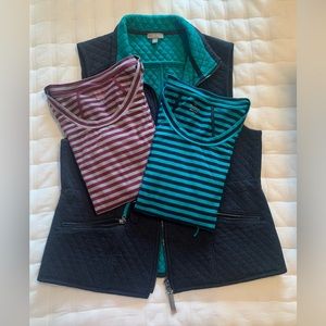 Three Pieces T by Talbots 2 long sleeve tees and 1 vest